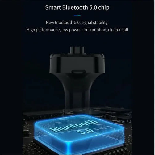 Black car MP3 player Bluetooth FM transmitter with LED dot matrix screen for 12V-24V vehicles