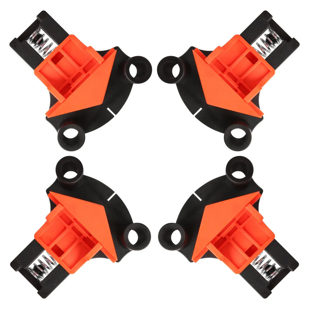 Plastic 90 degree right angle clip for assembling picture frames and photo frames