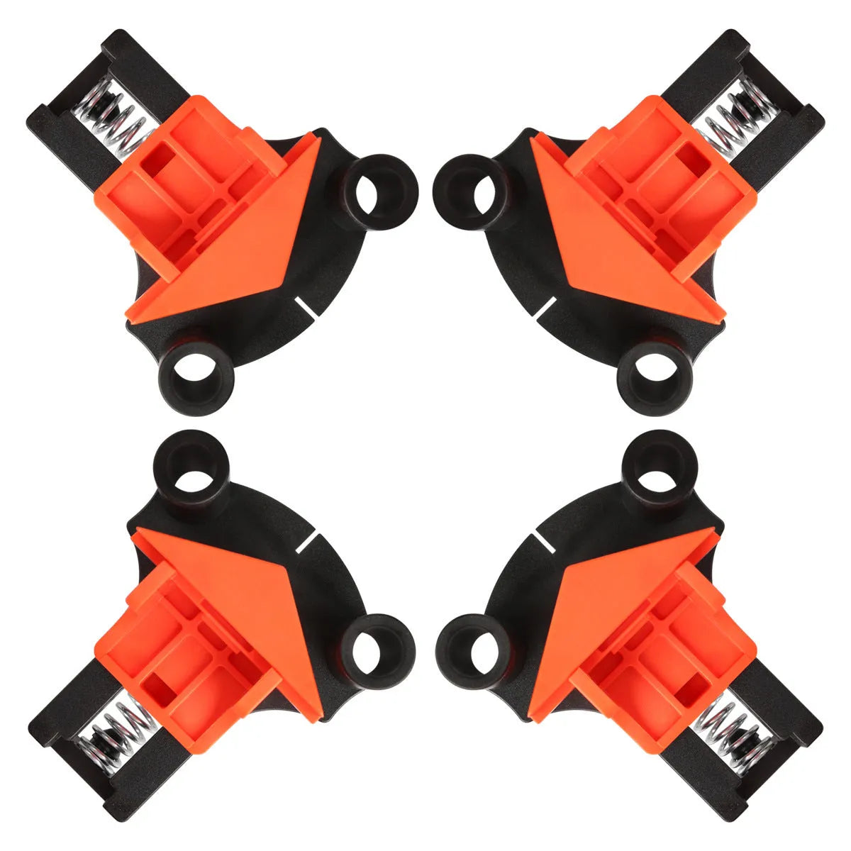 Plastic 90 degree right angle clip for assembling picture frames and photo frames