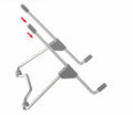 Grey aluminium alloy adjustable phone and laptop stand on desk