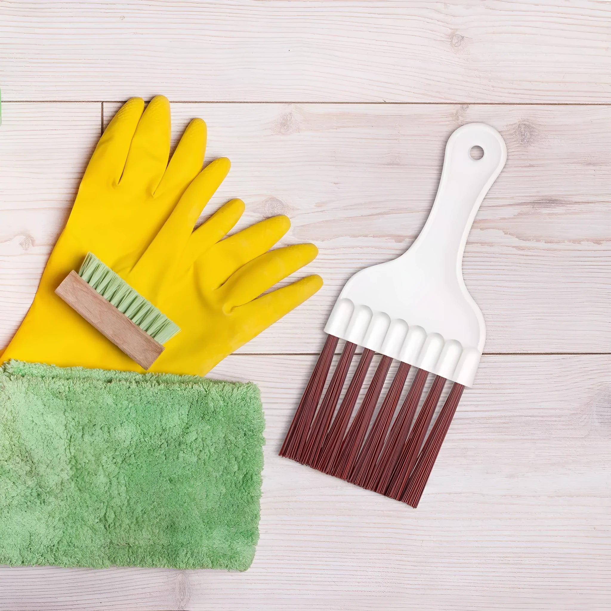 Stainless steel air conditioning fin comb and cleaning brush for condenser maintenance