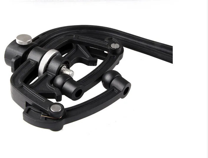 Black fishing line winder tool with adjustable tension mechanism for solo spooling