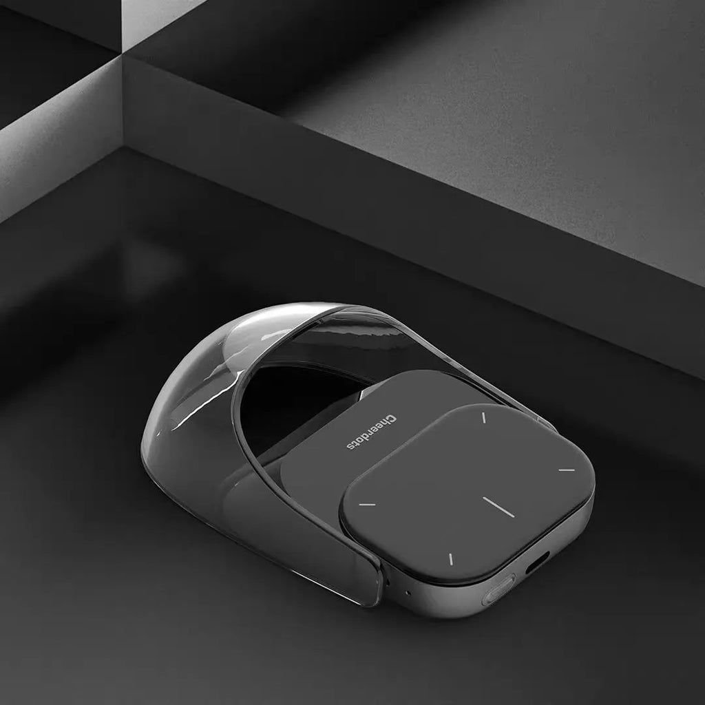 Smart split air mouse with laser pen in black/ silver gray ABS case, 60x41x16mm, touch buttons, Type-C charging port