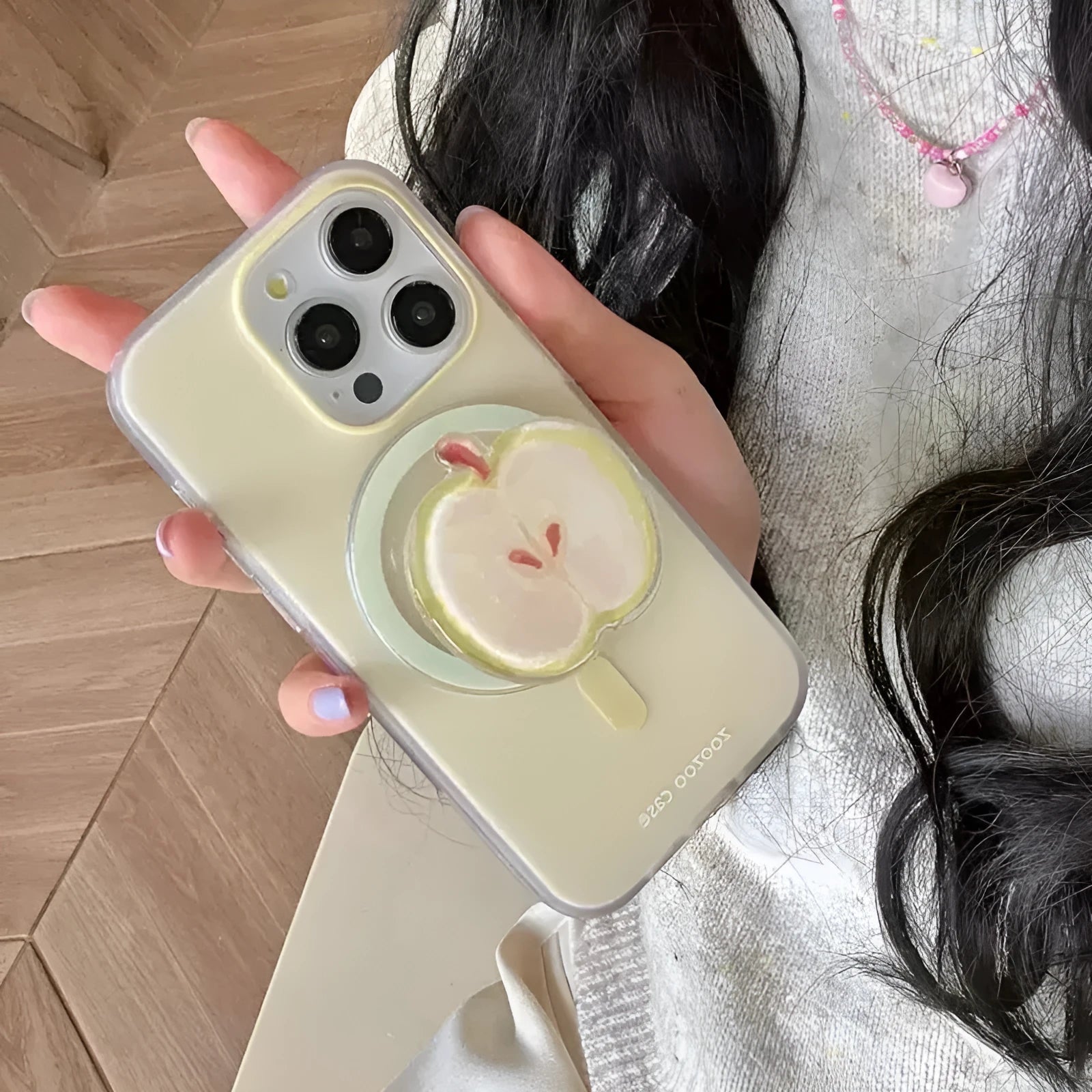 Drop resist magnetic phone case soft rubber IMD yellow background English pattern for iPhone 15 Pro Max