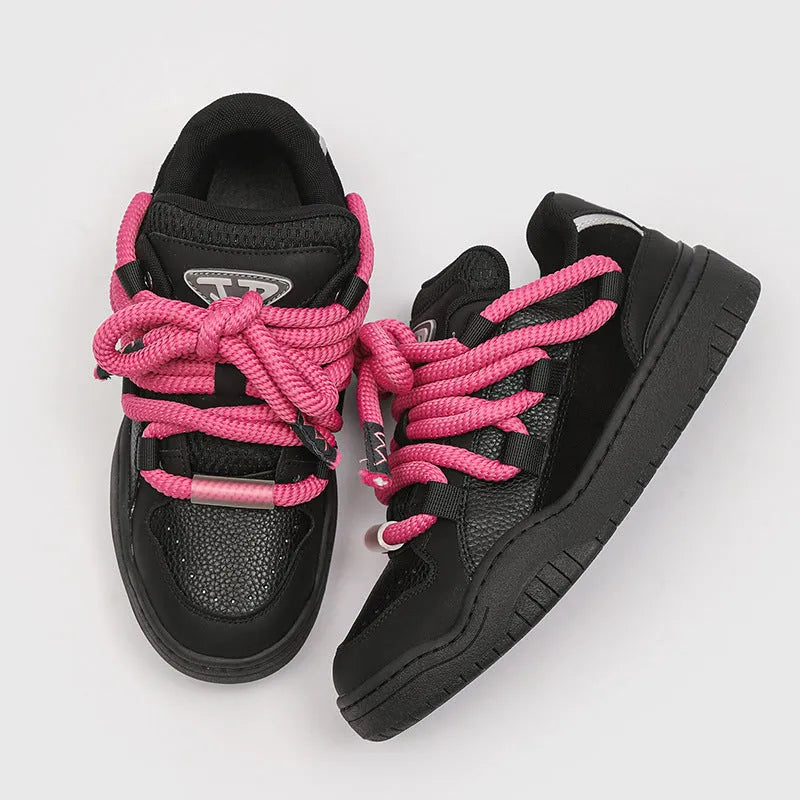 Unisex casual sneakers with thick rubber soles and breathable mesh lining in denim blue colour