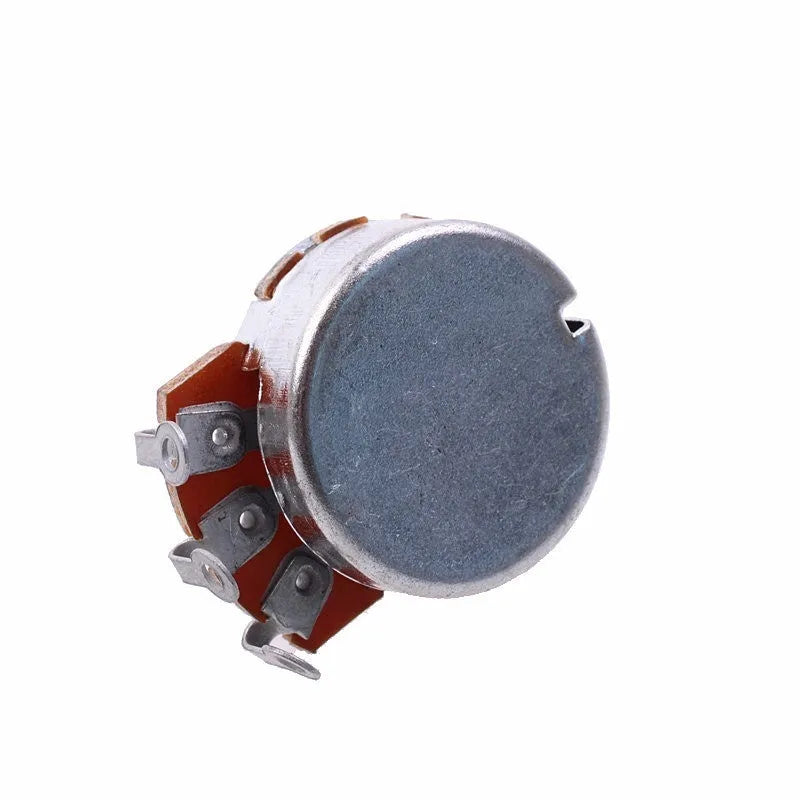 Metal electric guitar control knob for potentiometer replacement.