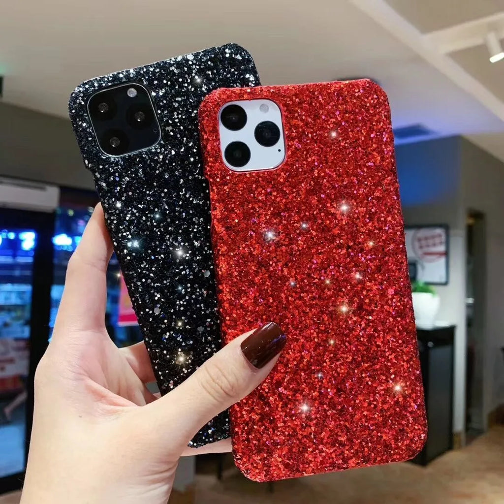 Glitter sequin iPhone case in pink, back cover with camera protection for iPhone X XS XR 11 Pro Max