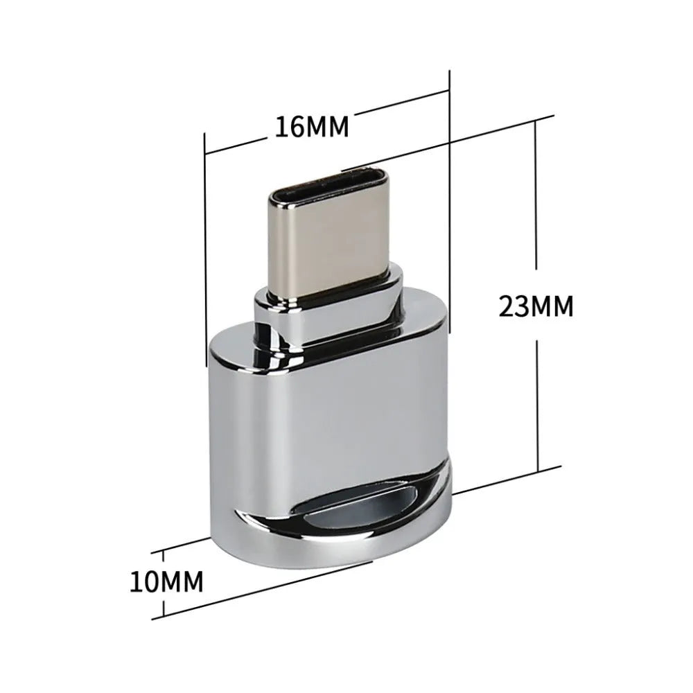 Gold metal micro USB TF card reader adapter for Android smartphones