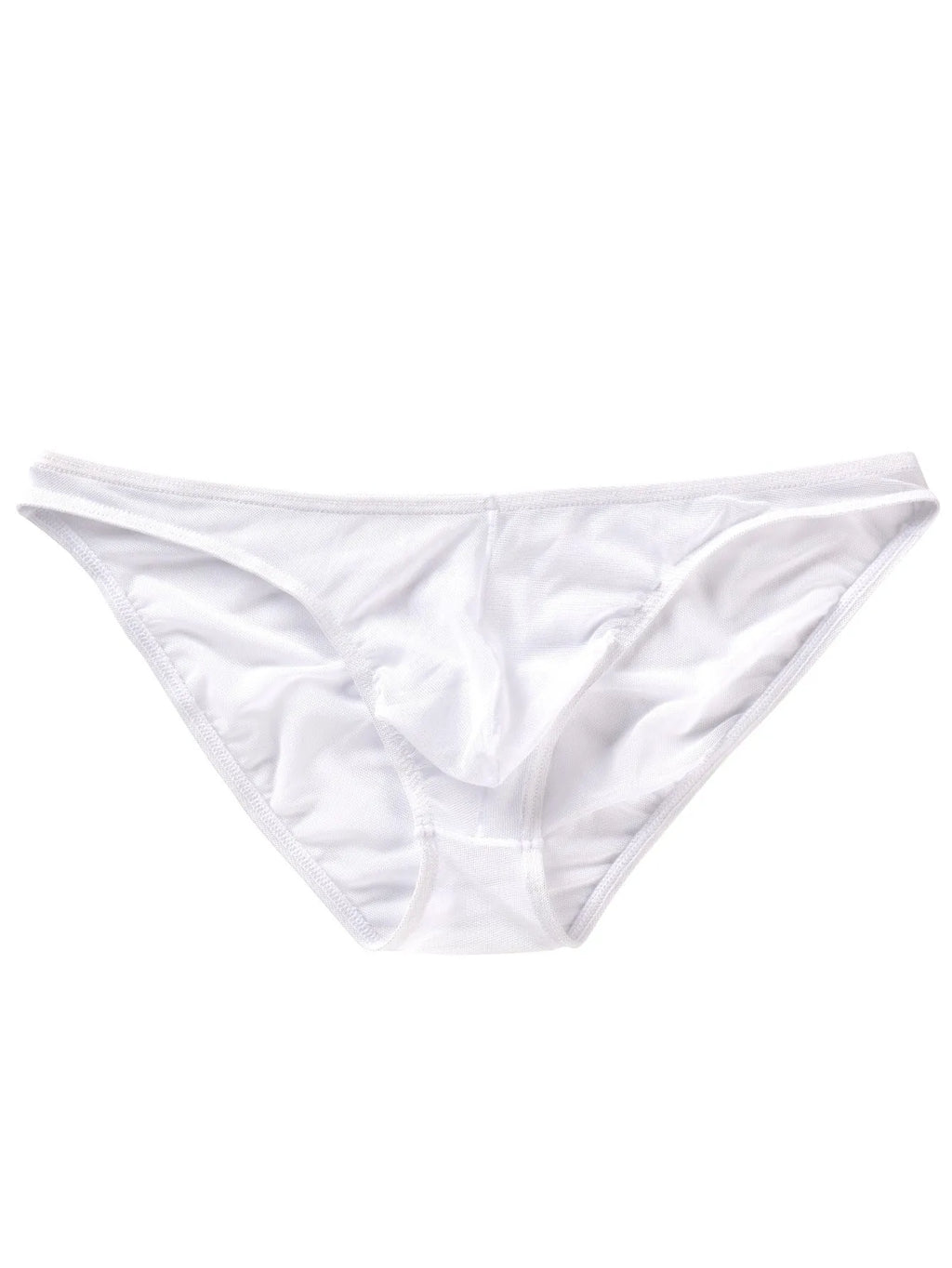 Men's black low-waist triangle briefs made from quick-drying Nylon ice silk fabric.