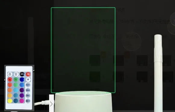 3D acrylic message board light with LED illumination and writing surface