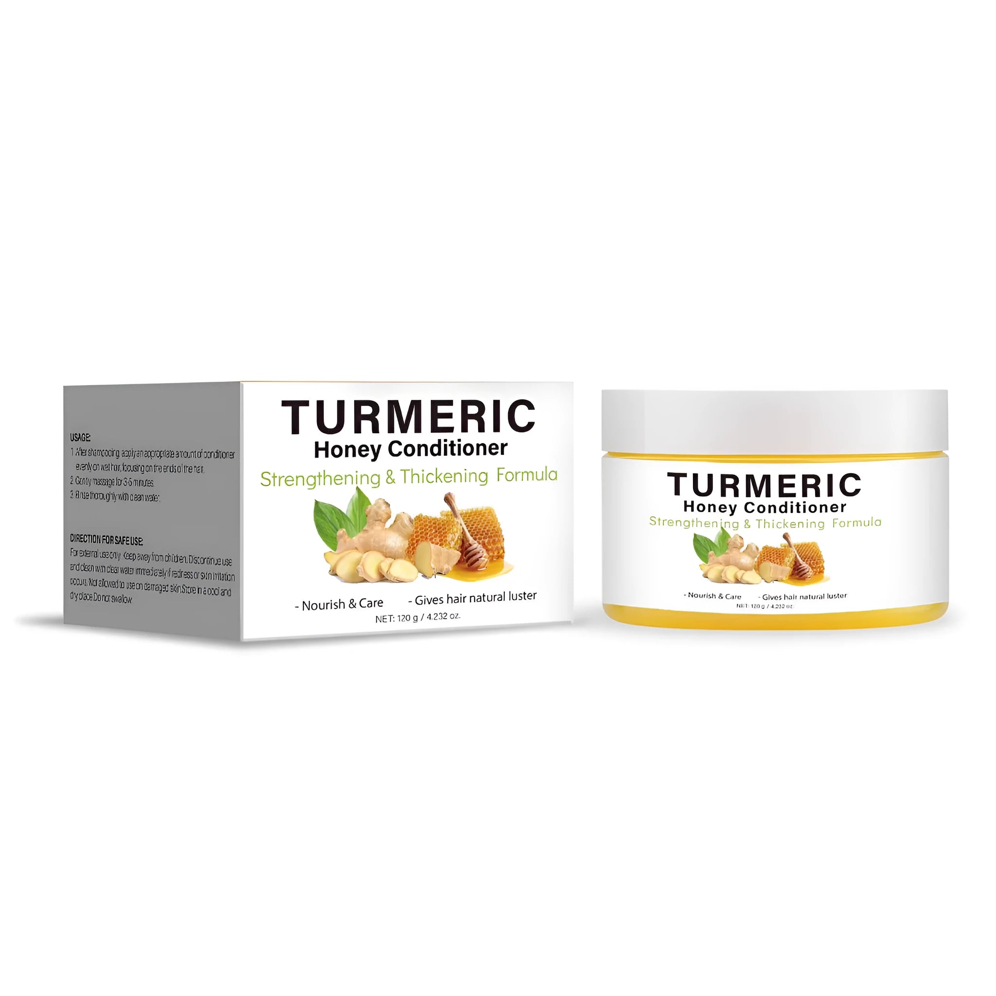 120g turmeric honey hair conditioner bottle with export product code FP-D029-120g