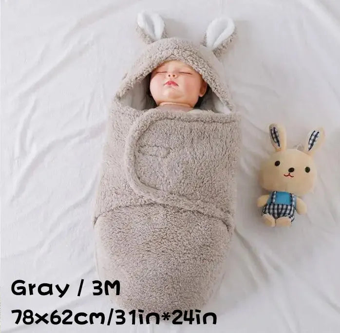 Adjustable baby sleeping bag swaddle blanket in fleece with velcro closure