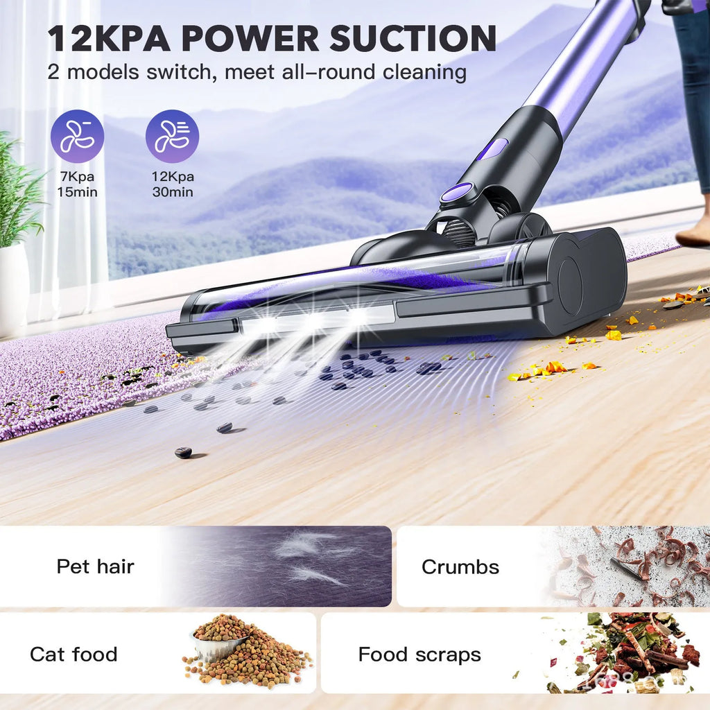 Purple household small portable telescopic vacuum cleaner with brushless motor