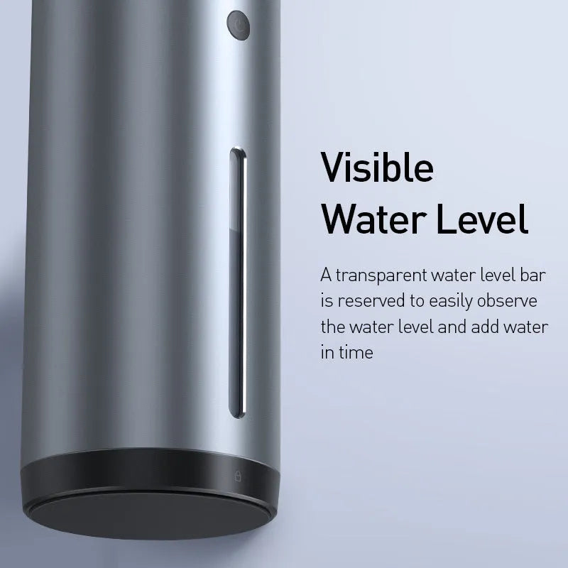 Aluminium alloy car diffuser humidifier with air purification in black or dark grey.