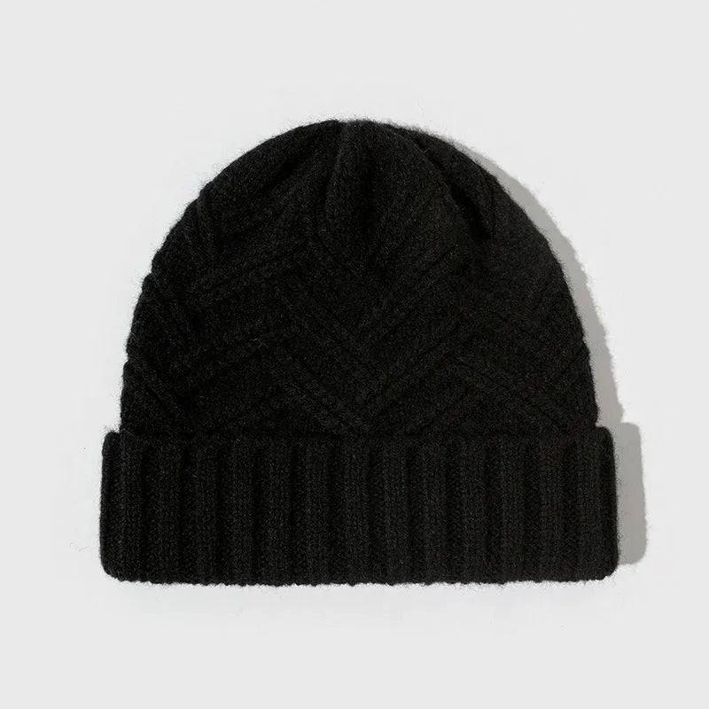 Wool knitted dome crown hat for women in one of six colours: ivory white, khaki, red, brown, grey, or black.