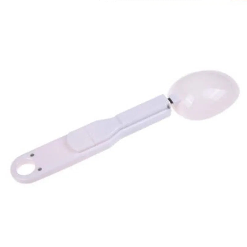 Digital kitchen spoon scale with LCD display showing weight measurement