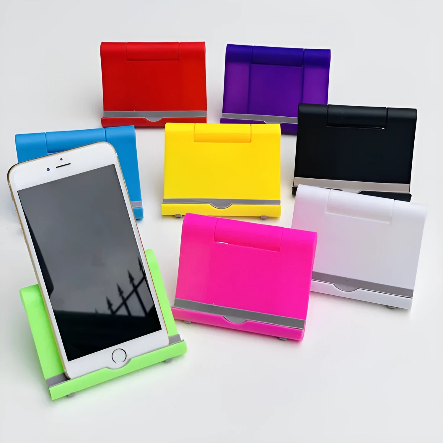 S059 universal folding phone and tablet stand in black, PP and TPR, 10cm x 8cm x 2cm, 37g