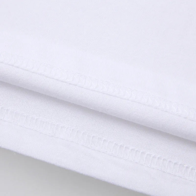 Men's white short-sleeve slim fit T-shirt with round neck, milk silk and 78% polyester, sizes XS to 4XL