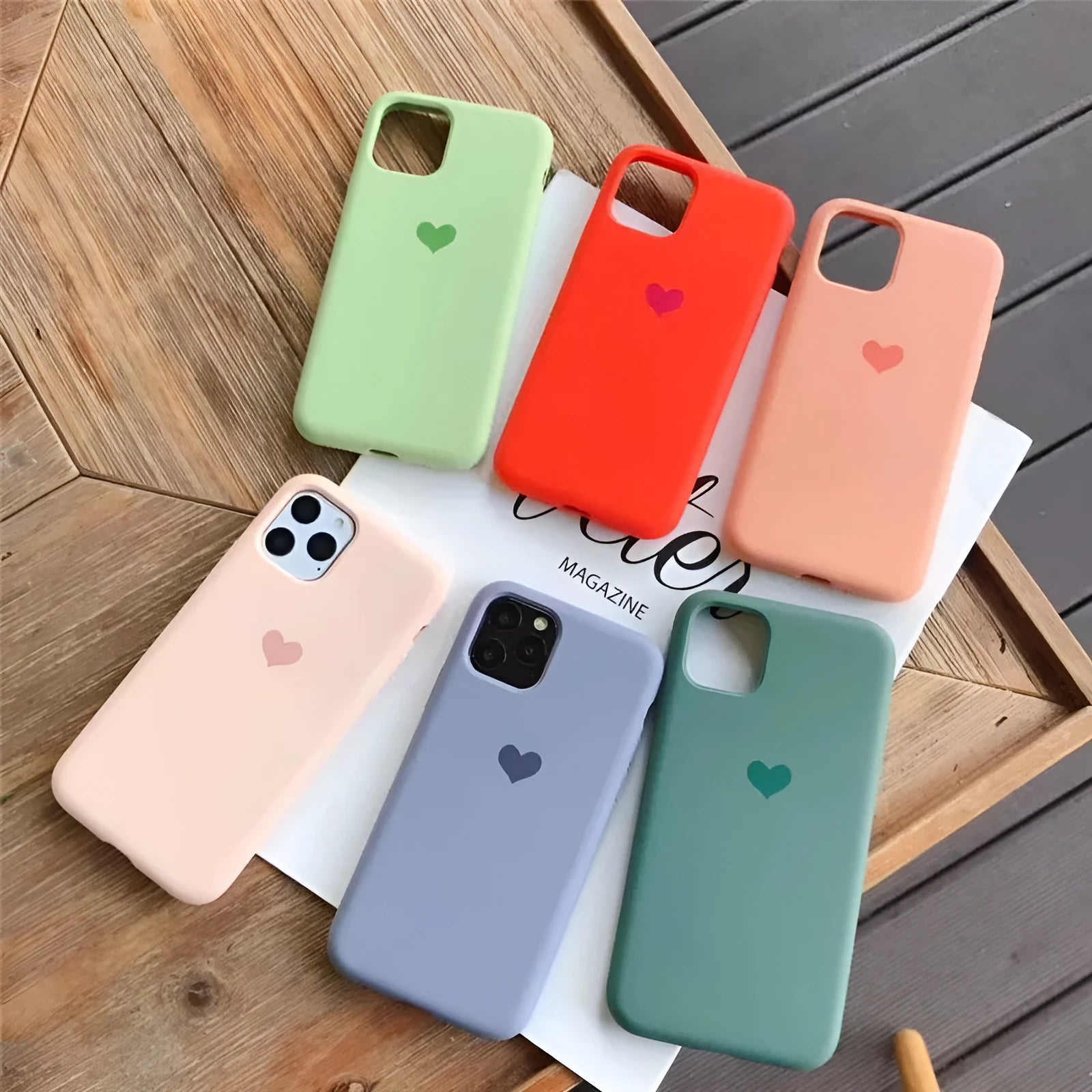 Solid colour silicone phone case shown in dark green on iPhone