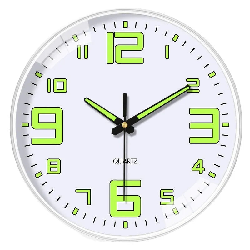 20cm diameter luminous wall clock with modern design and plastic shell for home and office use