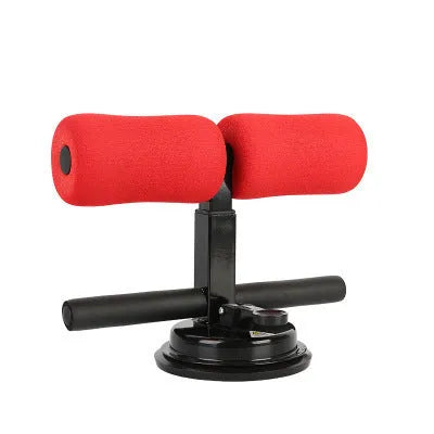 Sit-up auxiliary home fitness equipment abdominal muscle clamp in black with foam padding on a mat