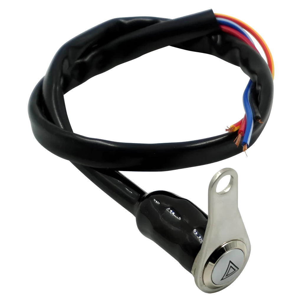 Black stainless steel motorcycle double flashing switch with light ring indicator