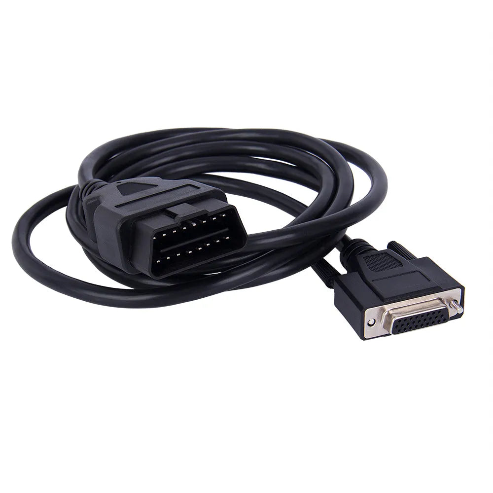 Black OBD2 male to DB26 female extension cable 180cm with two connectors