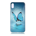 Luminous phone case with cartoon butterfly design for iPhone on transparent TPU background