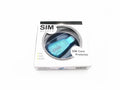 Blue external USB SIM card reader for mobile phone contact and SMS backup on computer.