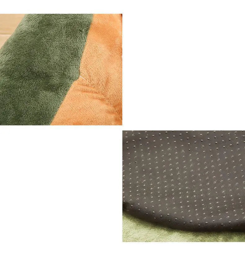 Soft cotton pet bed for cats and dogs with removable cushion in coffee colour
