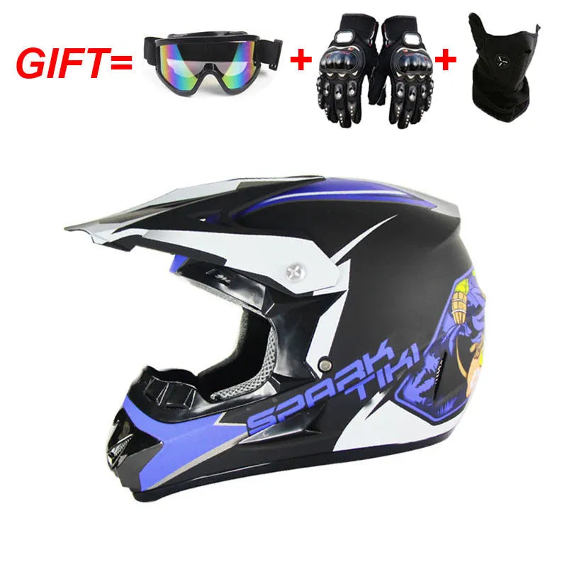 Electric cross country helmet in ABS material, lightweight design, available in various colours and sizes