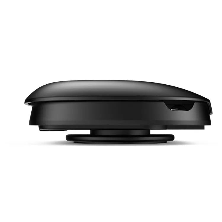 Black plastic rotating suction cup car navigator bracket mounted on a windscreen
