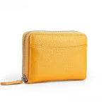 Genuine leather coin purse with zipper closure in multiple colour options