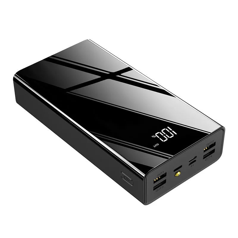 40000mAh power bank with LCD display in red or black colour, dimensions 156x82x41mm