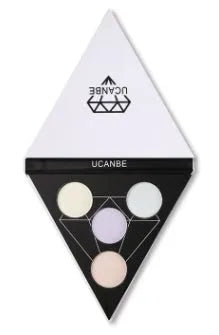 UCANBE Prismatic Highlighter Palette with 4 duochrome shades in compact packaging