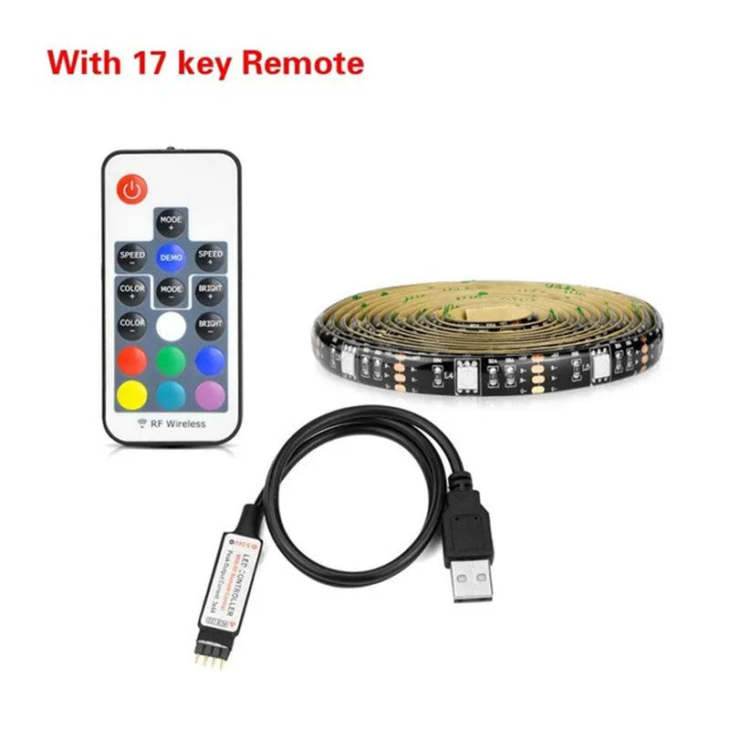 Flexible LED strip light bent into a curve, showing individual cut points between the 30 small LEDs.