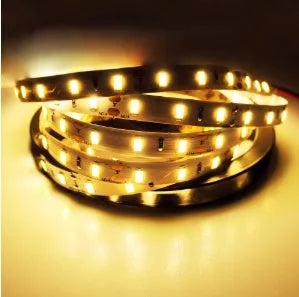 5m flexible LED strip light with SMD 5630 or 3528 LEDs, white PCB, 8mm wide, waterproof, white warm white RGB options