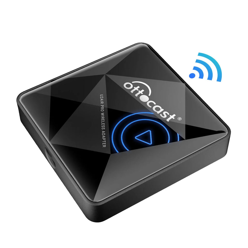 Black PU wireless car Bluetooth AIBOX adapter with Type-C port, shown next to a scale indicating its 59mm dimensions.