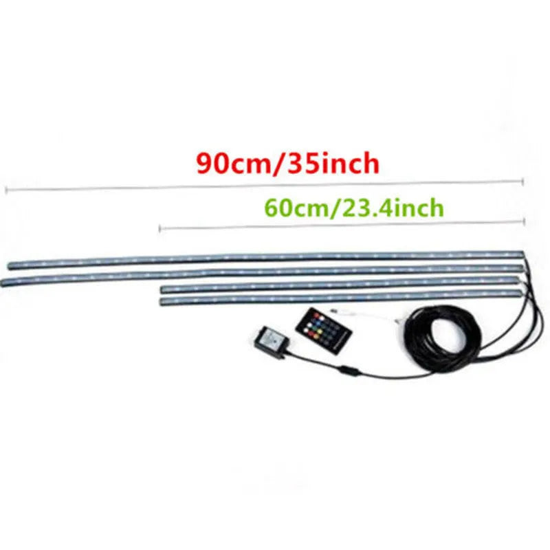 1 Drag 4-5050 RGB voice control car chassis atmosphere light kit with four 60x90cm strips
