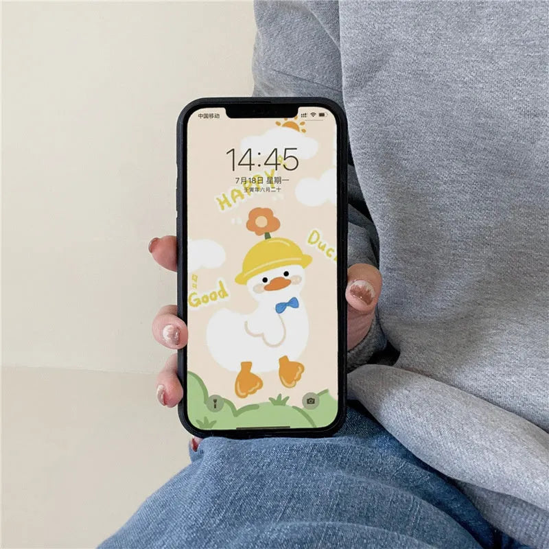 Black plush soft fairy design phone case for iPhone models.