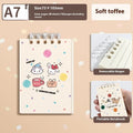 A7 small notebook flip-up portable journal set of 4 in assorted colours with 80 sheets each