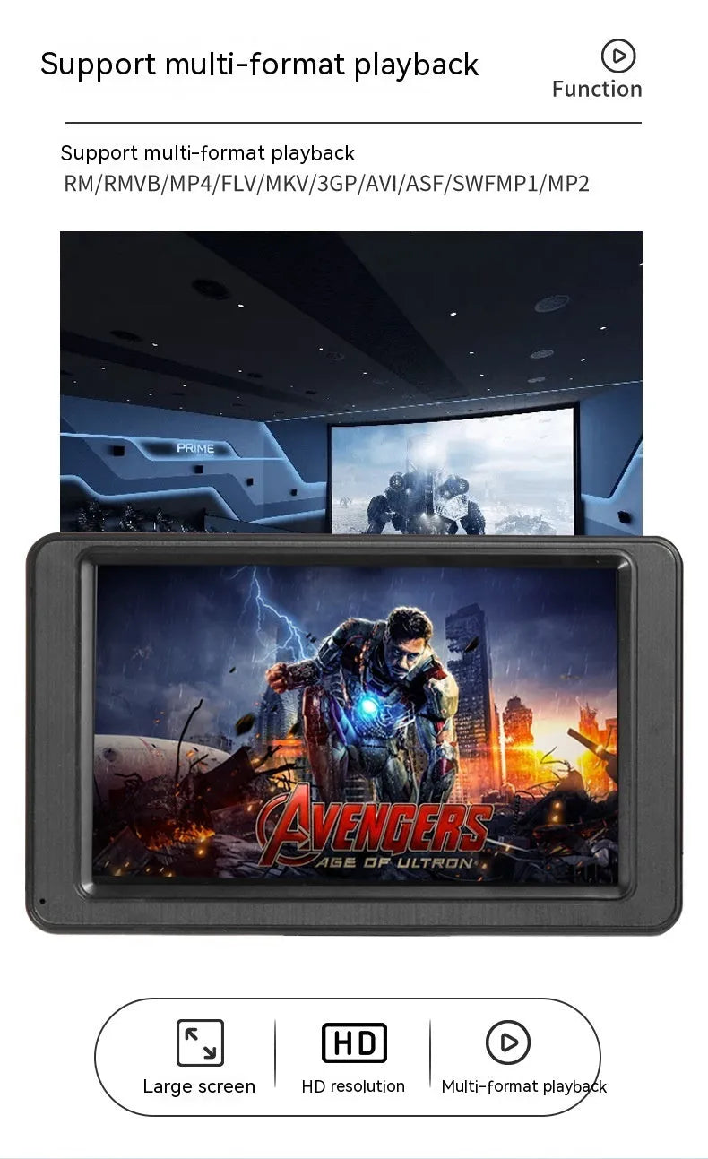 7-inch vehicle-mounted MP5 player with LCD screen and mounting bracket
