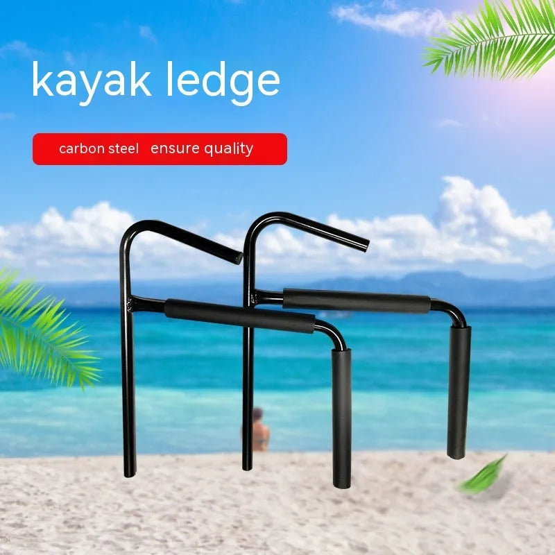 Heavy-duty carbon steel kayak and surfboard wall hanger storage rack.