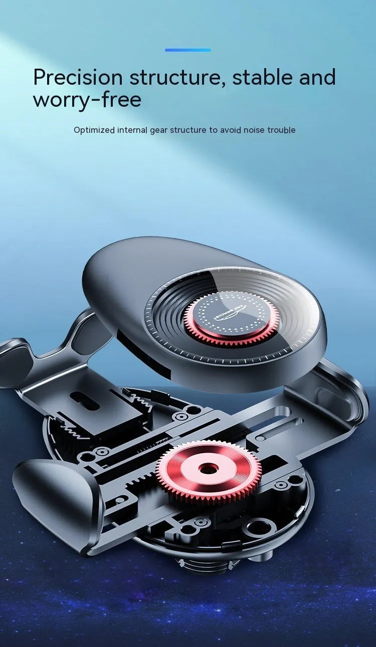 Black car mobile phone bracket mounted on car air vent for hands-free use