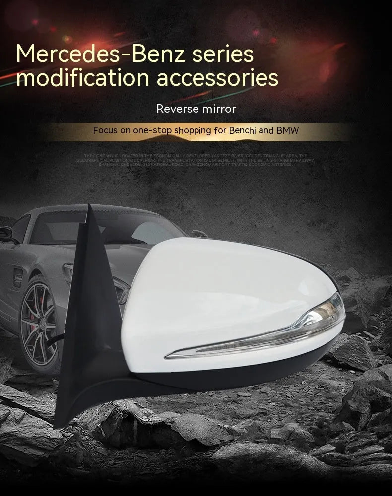 Mercedes-Benz W205 C-Class rearview mirror assembly in ABS plastic construction