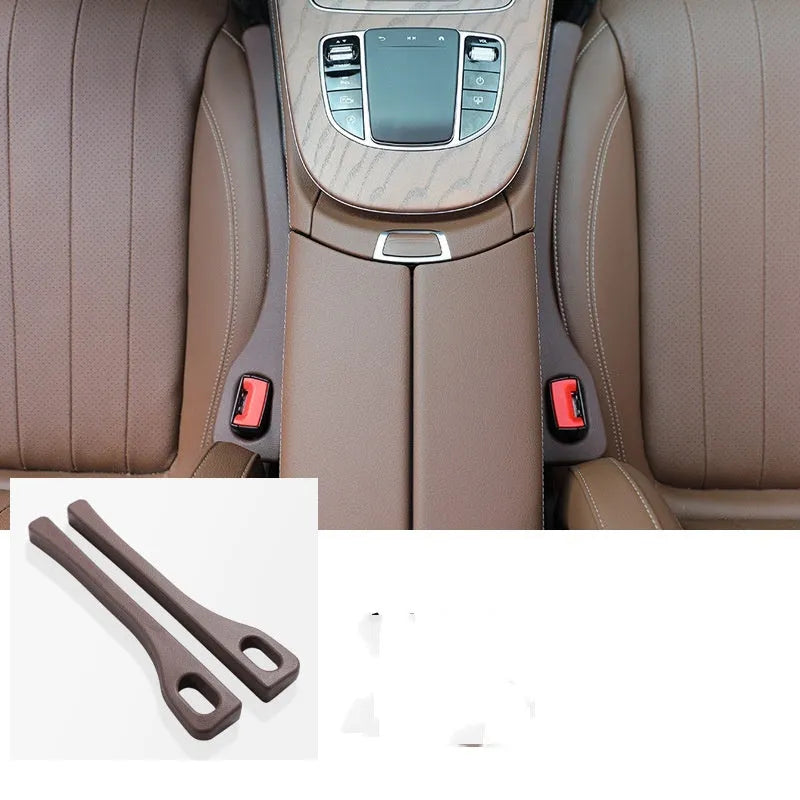 Car seat gap sealing strips in four colours showing waterproof polyresin construction and handle