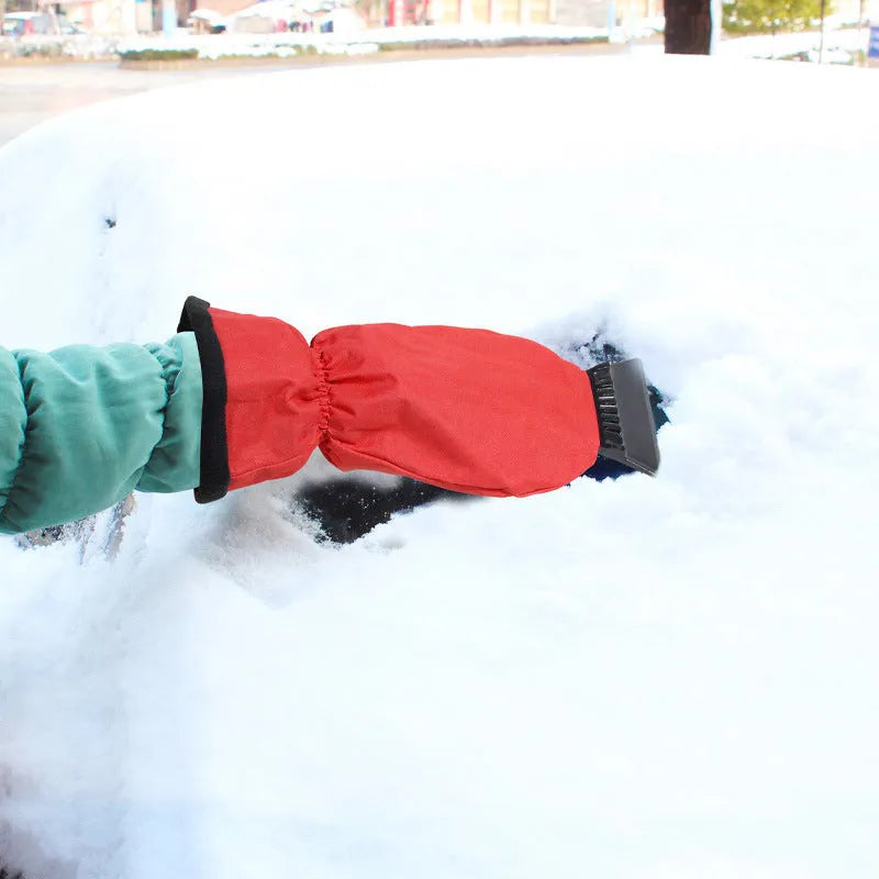 Car multifunction ice sweeping snow plough shovel in red colour for winter vehicle snow removal