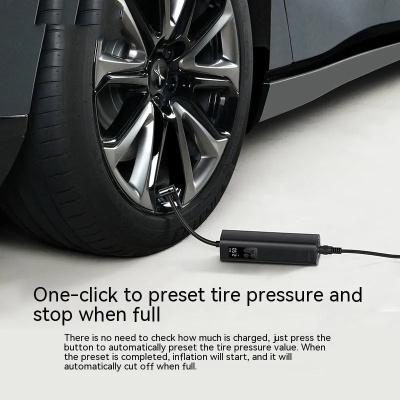 Black super mini car digital display inflator with 12V power and ABS construction