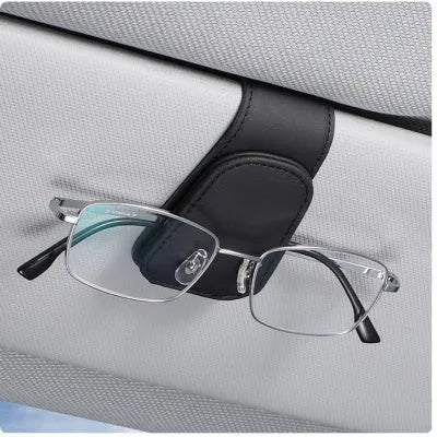 PU leather car sunglasses holder clip in universal size for sun visor mounting