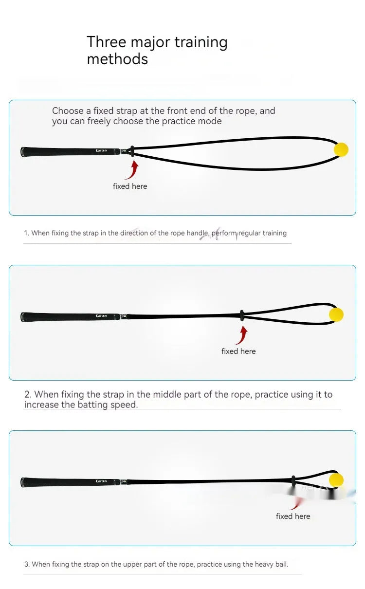 Black silicone elastic string golf swing trainer rope for physical correction action practice